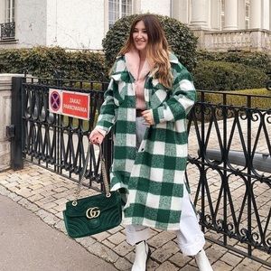 Zara green plaid shacket bloggers fav sz M